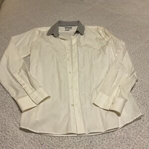 RW&CO. Dress Shirt Mens Large Excellent Slim Fit Contrast Collar Long Sleeve